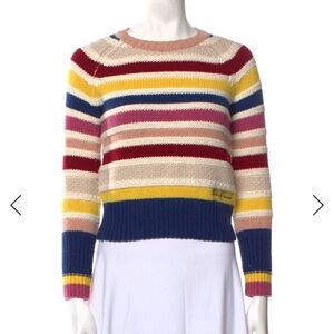 Zimmermann Cozy Colorful Striped Crew Neck Sweater